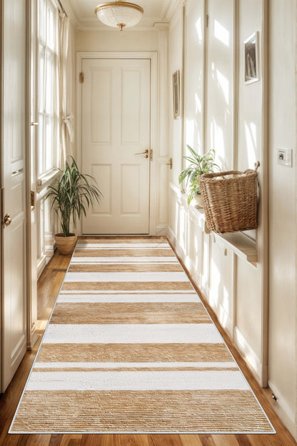 West Home Dijital Baskılı Yıkanabilir Kaymaz Taban Salon, Mutfak ve Yolluk Halısı-639 Beige