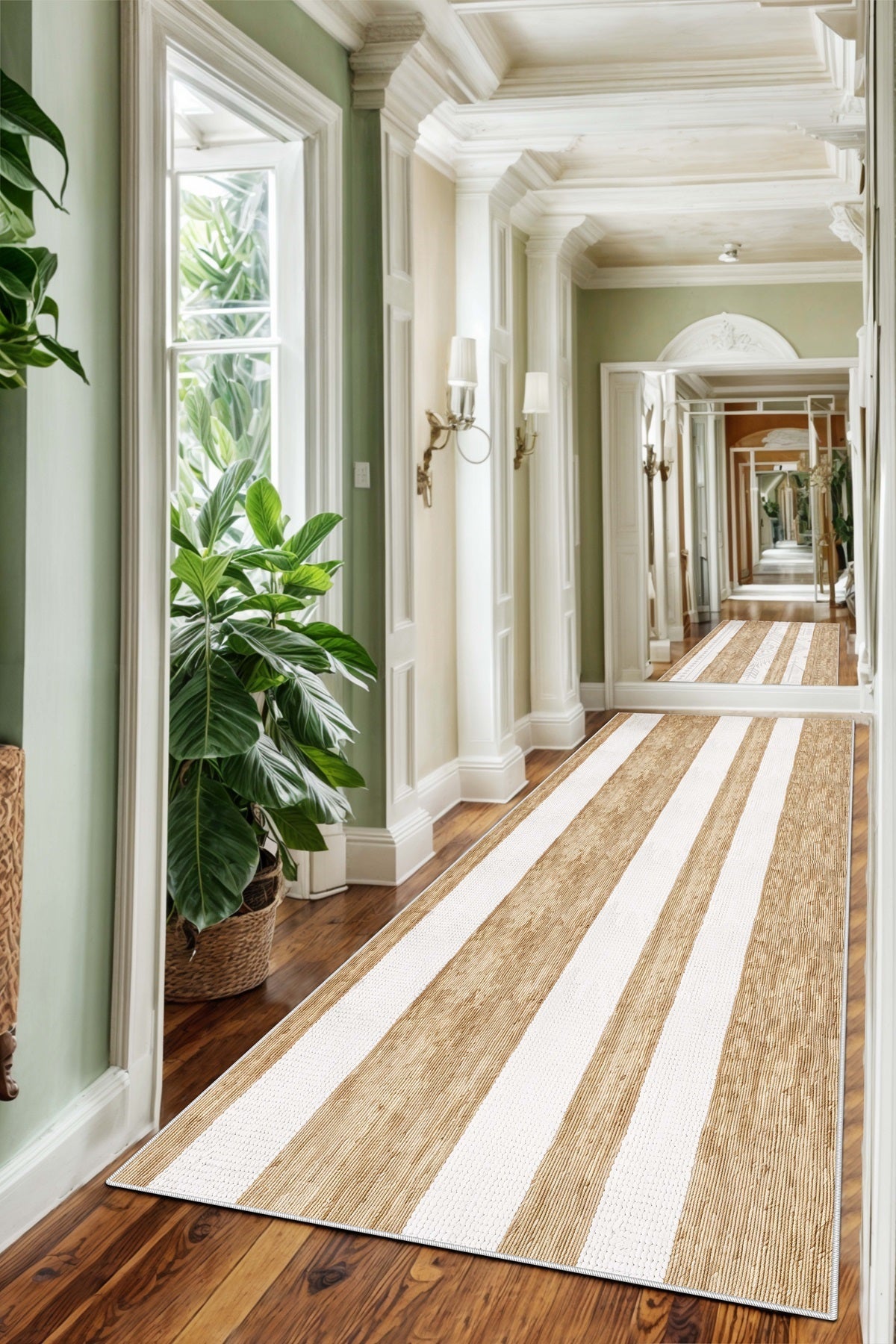 West Home Dijital Baskılı Yıkanabilir Kaymaz Taban Salon, Mutfak ve Yolluk Halısı-640 Beige