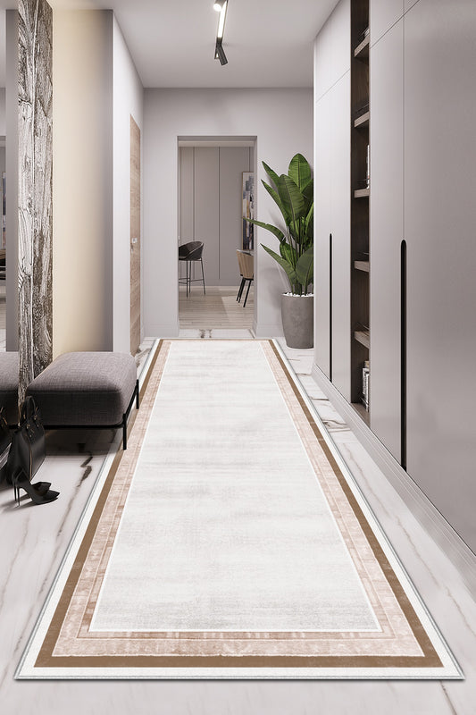 West Home Dijital Baskılı Yıkanabilir Kaymaz Taban Salon, Mutfak ve Yolluk Halısı-660 Sand