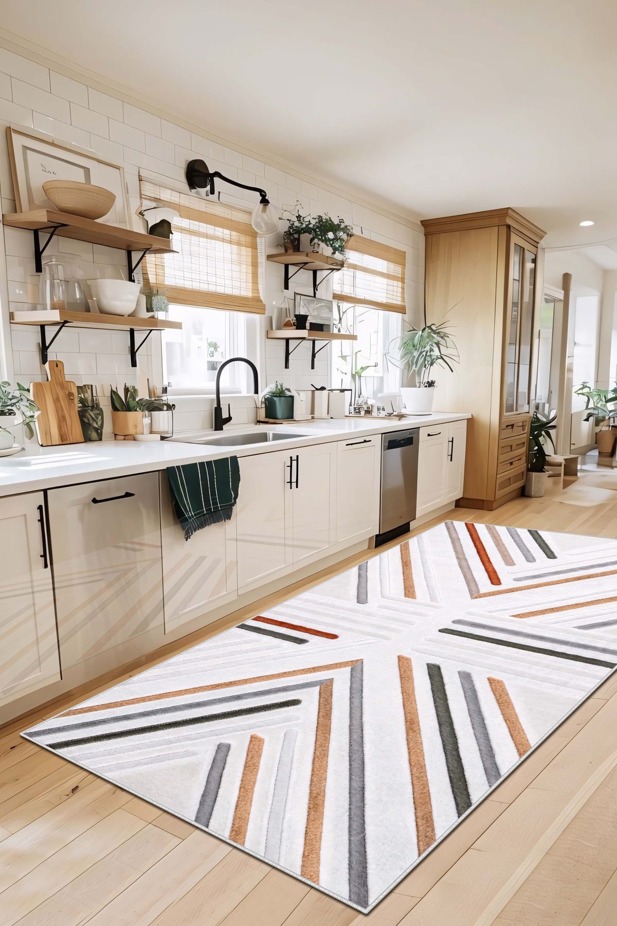 West Home Dijital Baskılı Yıkanabilir Kaymaz Taban Salon, Mutfak ve Yolluk Halısı-662 Multy