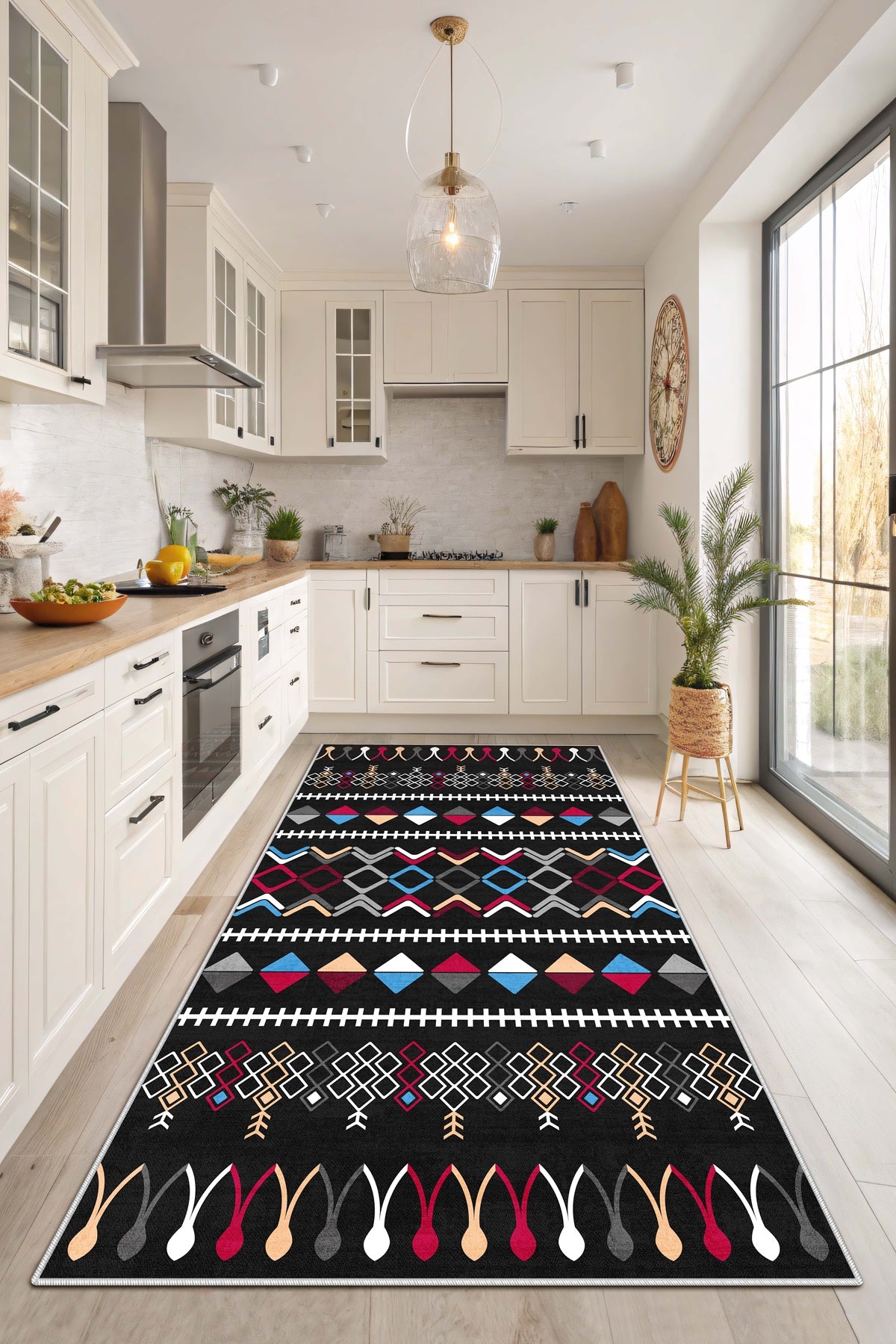 West Home Dijital Baskılı Yıkanabilir Kaymaz Taban Salon, Mutfak ve Yolluk Halısı-667 Multy