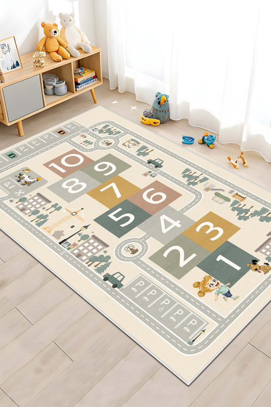West Home Makinede Yıkanabilir, Çocuk Halısı-681 Beige