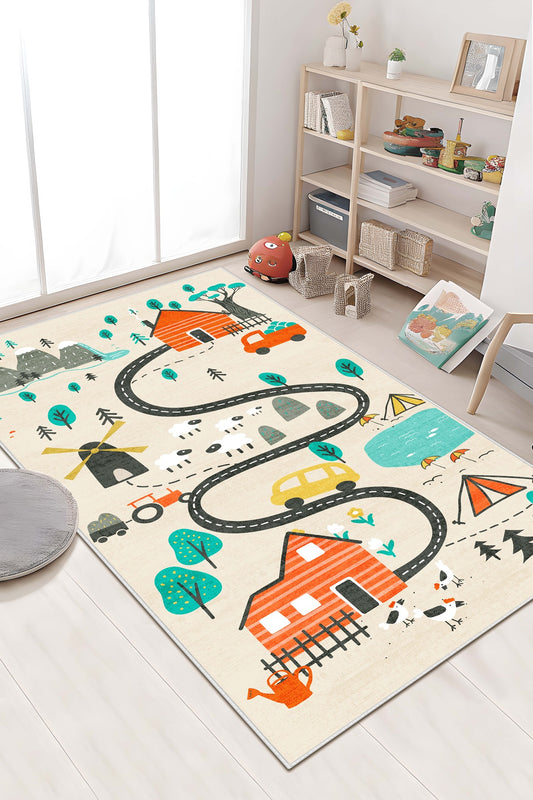 West Home Makinede Yıkanabilir, Çocuk Halısı-682 Beige