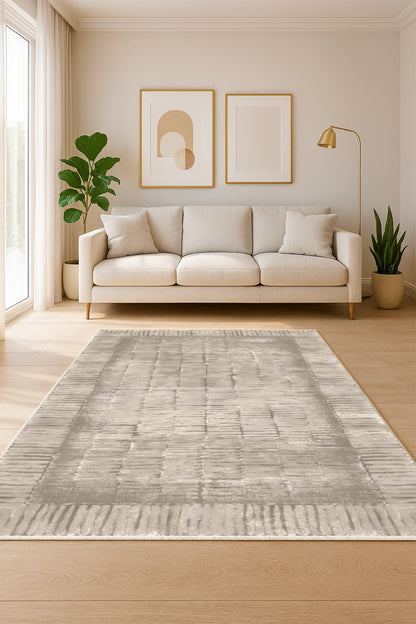 West Home Dijital Baskılı Yıkanabilir Kaymaz Taban Salon, Mutfak ve Yolluk Halısı-692 Beige