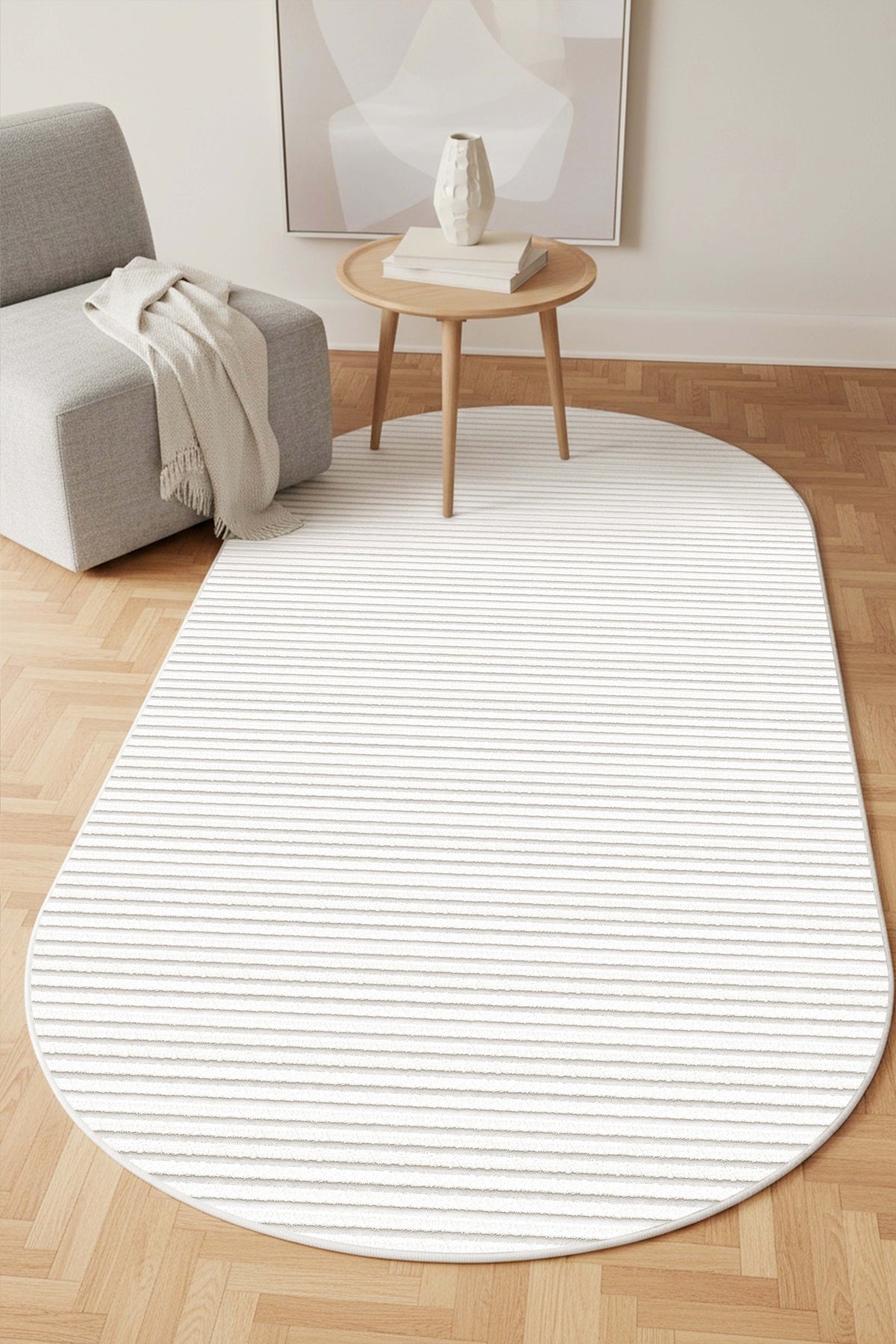 West Home Dijital Baskılı Yıkanabilir Kaymaz Taban Salon, Mutfak ve Yolluk Halısı-702 White