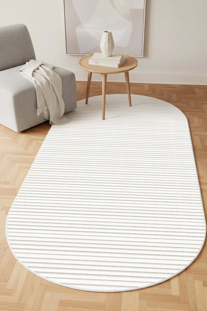 West Home Dijital Baskılı Yıkanabilir Kaymaz Taban Salon, Mutfak ve Yolluk Halısı-702 White
