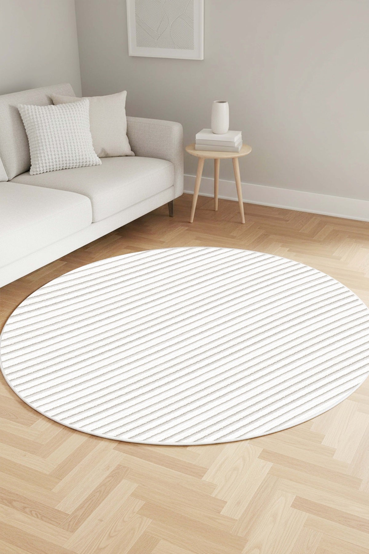 West Home Dijital Baskılı Yıkanabilir Kaymaz Taban Salon, Mutfak ve Yolluk Halısı-702 White