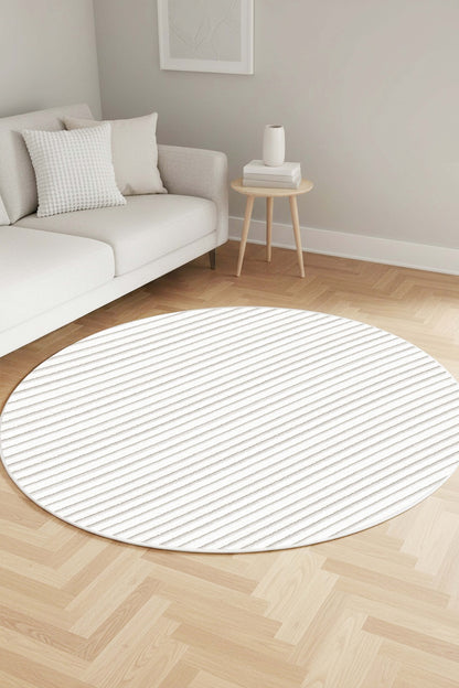 West Home Dijital Baskılı Yıkanabilir Kaymaz Taban Salon, Mutfak ve Yolluk Halısı-702 White