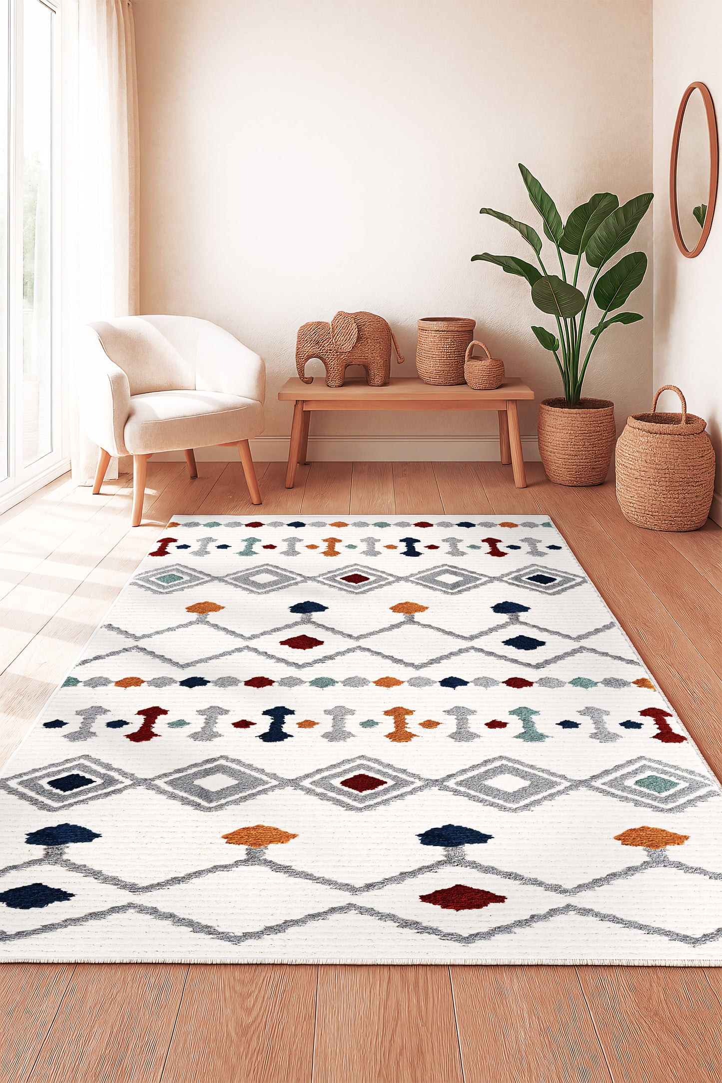 West Home Dijital Baskılı Yıkanabilir Kaymaz Taban Salon, Mutfak ve Yolluk Halısı-710 Multy