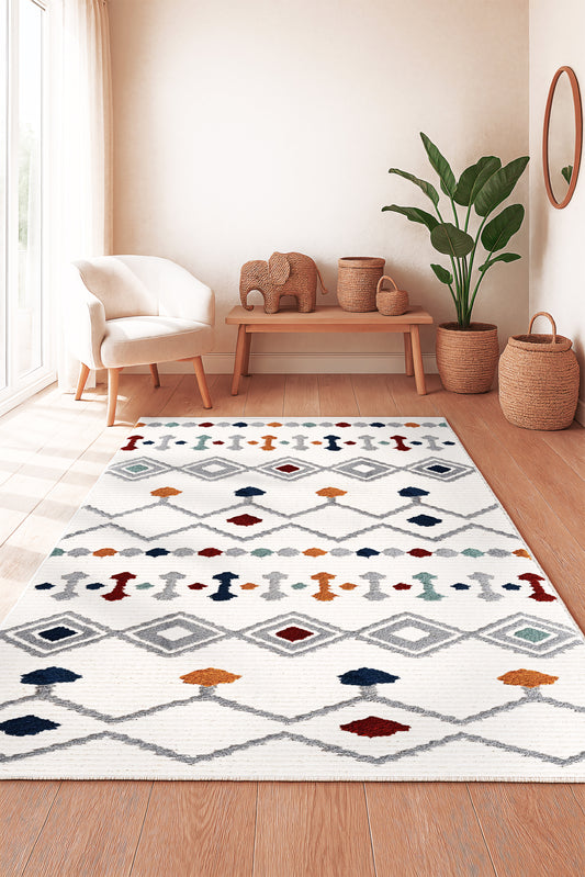 West Home Dijital Baskılı Yıkanabilir Kaymaz Taban Salon, Mutfak ve Yolluk Halısı-710 Multy