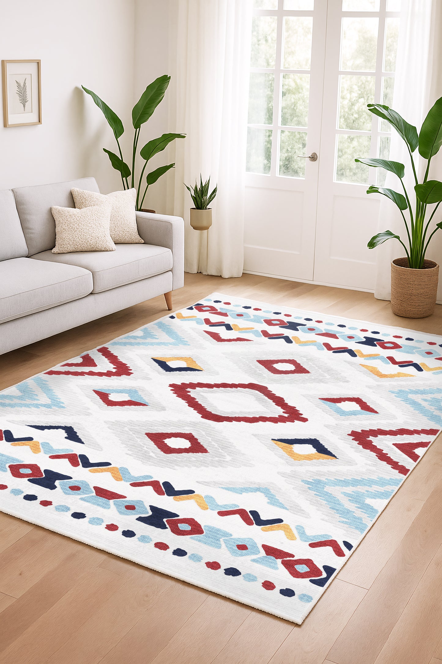 West Home Dijital Baskılı Yıkanabilir Kaymaz Taban Salon, Mutfak ve Yolluk Halısı-711 Multy