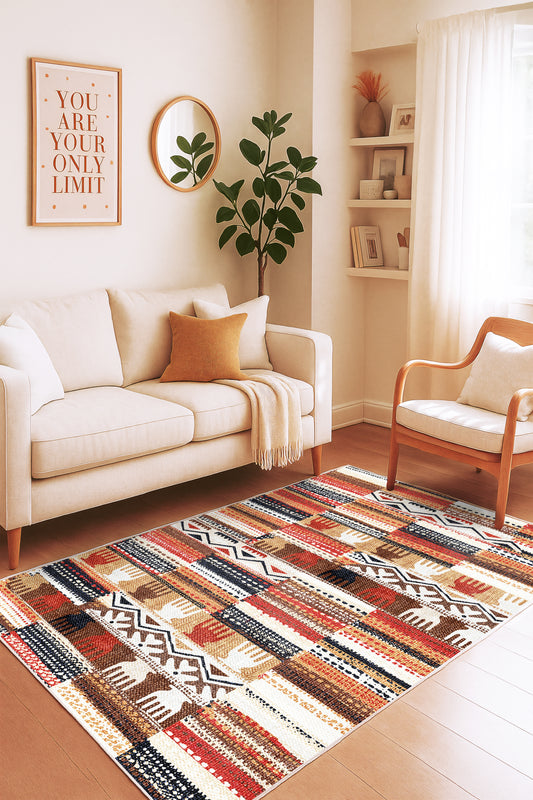 West Home Dijital Baskılı Yıkanabilir Kaymaz Taban Salon, Mutfak ve Yolluk Halısı-715 Multy