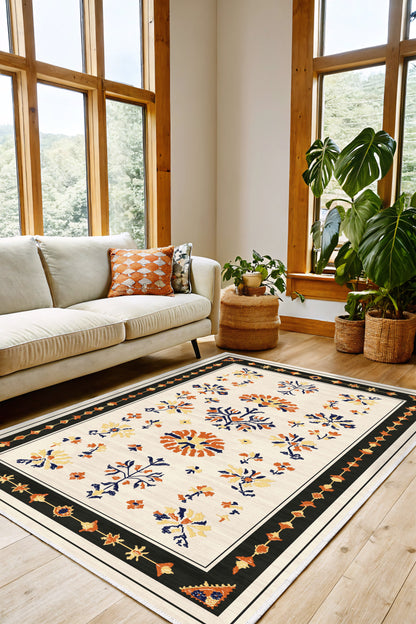 West Home Dijital Baskılı Yıkanabilir Kaymaz Taban Salon, Mutfak ve Yolluk Halısı-721 Beige