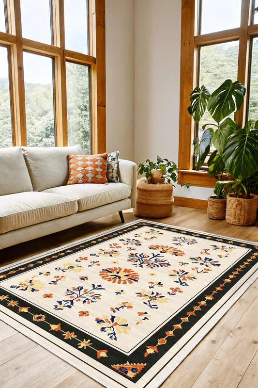 West Home Dijital Baskılı Yıkanabilir Kaymaz Taban Salon, Mutfak ve Yolluk Halısı-721 Beige