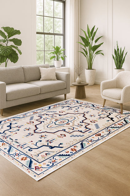 West Home Dijital Baskılı Yıkanabilir Kaymaz Taban Salon, Mutfak ve Yolluk Halısı-722 Beige