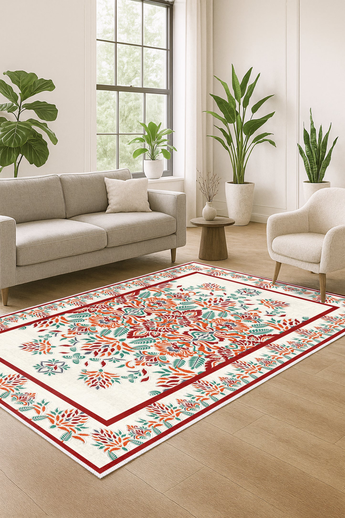 West Home Dijital Baskılı Yıkanabilir Kaymaz Taban Salon, Mutfak ve Yolluk Halısı-726 Red