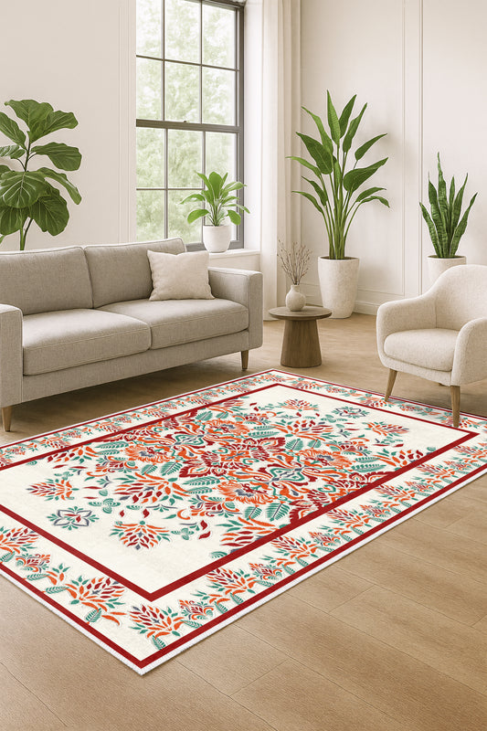 West Home Dijital Baskılı Yıkanabilir Kaymaz Taban Salon, Mutfak ve Yolluk Halısı-726 Red