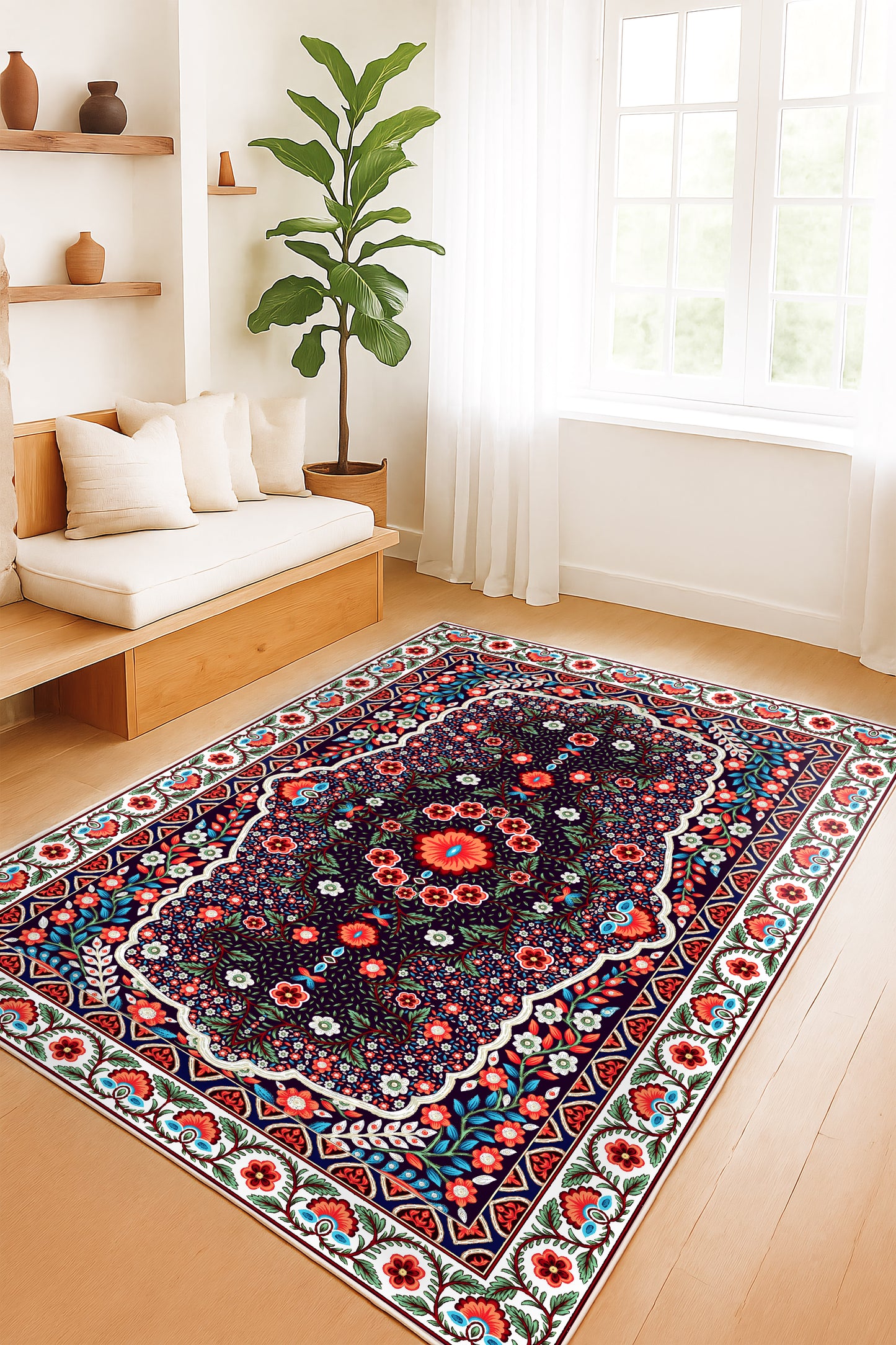 West Home Dijital Baskılı Yıkanabilir Kaymaz Taban Salon, Mutfak ve Yolluk Halısı-727 Multy