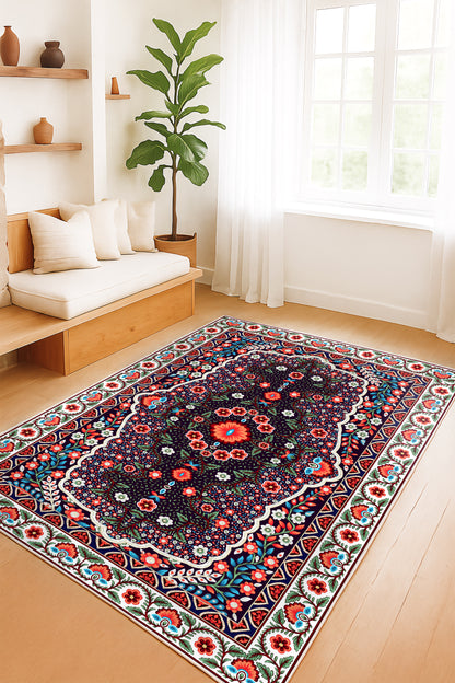 West Home Dijital Baskılı Yıkanabilir Kaymaz Taban Salon, Mutfak ve Yolluk Halısı-727 Multy