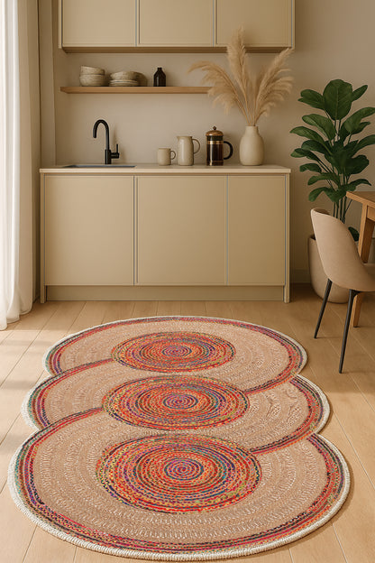 West Home Dijital Baskılı Yıkanabilir Kaymaz Taban Salon, Mutfak ve Yolluk Halısı-732 Multy