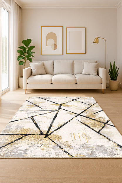 West Home Dijital Baskılı Yıkanabilir Kaymaz Taban Salon, Mutfak ve Yolluk Halısı-736 White