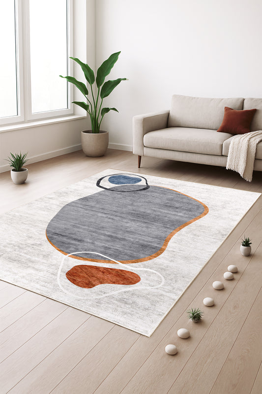 West Home Dijital Baskılı Yıkanabilir Kaymaz Taban Salon, Mutfak ve Yolluk Halısı-742 Multy