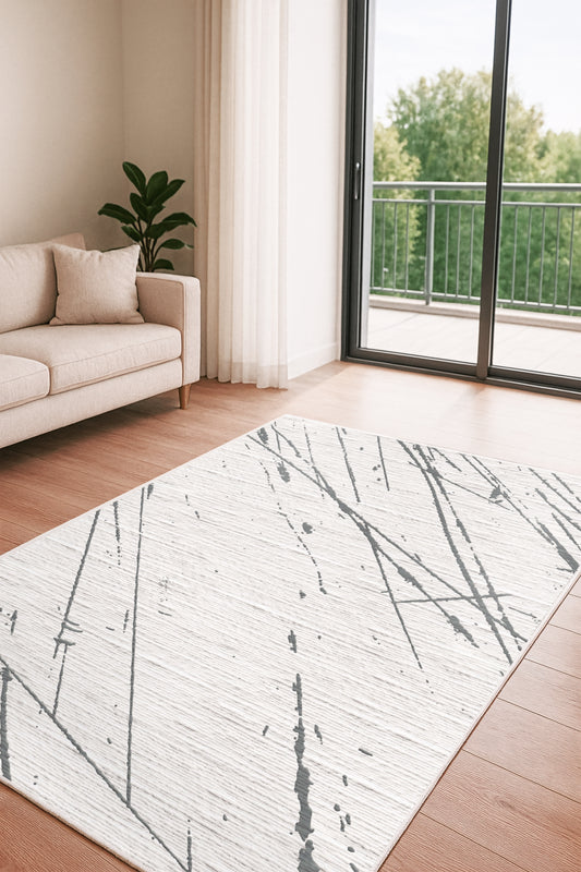 West Home Dijital Baskılı Yıkanabilir Kaymaz Taban Salon, Mutfak ve Yolluk Halısı-743 Grey