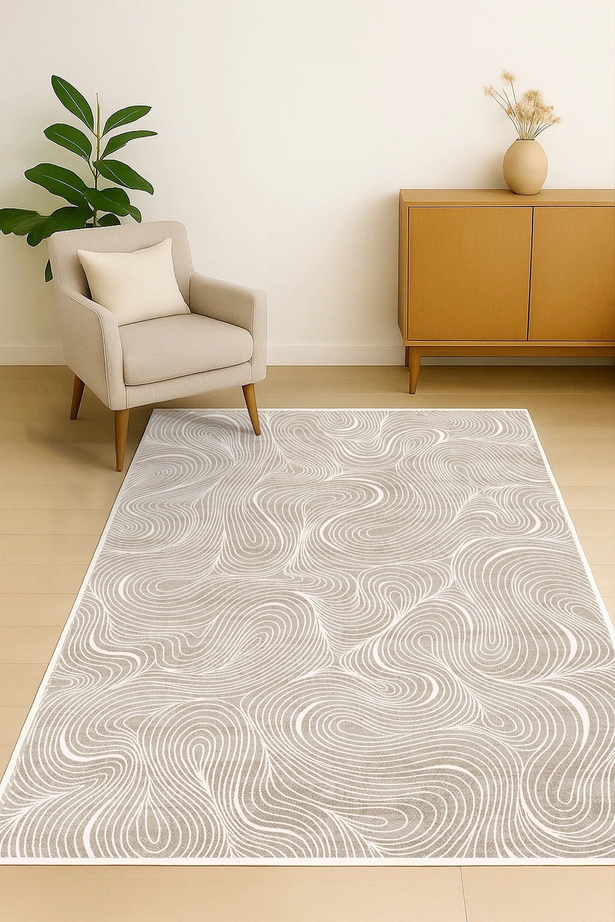 West Home Dijital Baskılı Yıkanabilir Kaymaz Taban Salon, Mutfak ve Yolluk Halısı-756 Sand