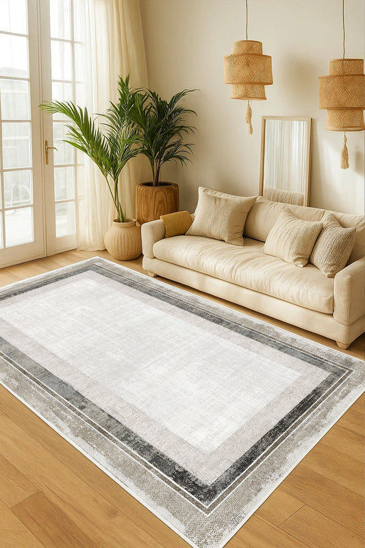 West Home Dijital Baskılı Yıkanabilir Kaymaz Taban Salon, Mutfak ve Yolluk Halısı-757 Beige