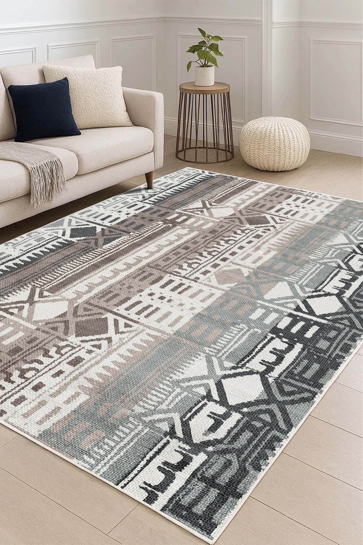 West Home Dijital Baskılı Yıkanabilir Kaymaz Taban Salon, Mutfak ve Yolluk Halısı-769 Multy