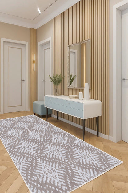 West Home Dijital Baskılı Yıkanabilir Kaymaz Taban Salon, Mutfak ve Yolluk Halısı-772 Beige