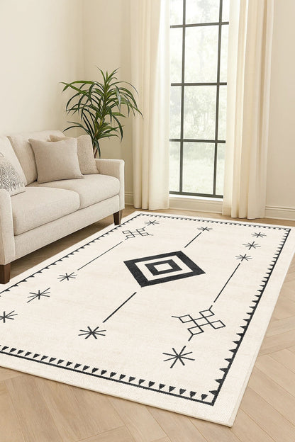 West Home Dijital Baskılı Yıkanabilir Kaymaz Taban Salon, Mutfak ve Yolluk Halısı-775 Beige