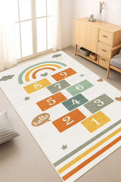 West Home Machine Washable Children's Rug - 656 Beige
