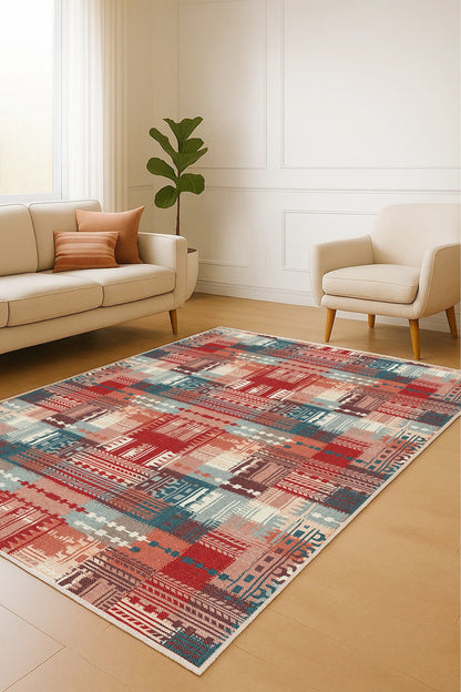 West Home Dijital Baskılı Yıkanabilir Kaymaz Taban Salon, Mutfak ve Yolluk Halısı-780 Multy