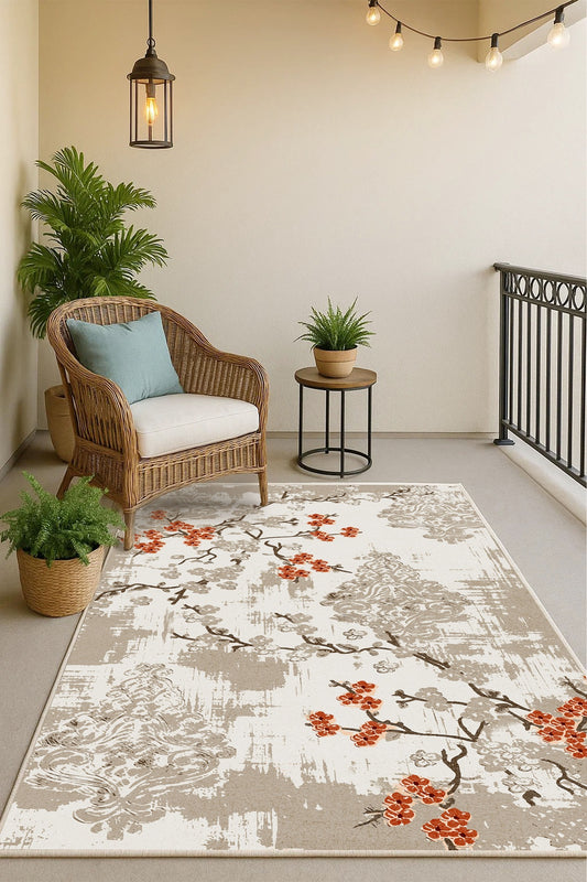 West Home Dijital Baskılı Yıkanabilir Kaymaz Taban Salon, Mutfak ve Yolluk Halısı-781 Beige