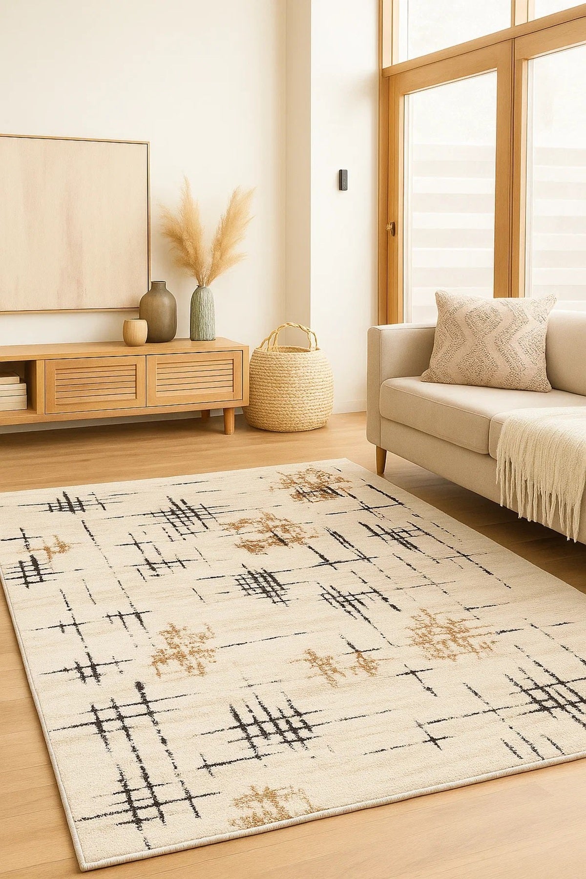 West Home Dijital Baskılı Yıkanabilir Kaymaz Taban Salon, Mutfak ve Yolluk Halısı-786 Beige