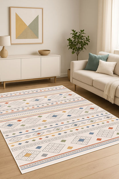 West Home Dijital Baskılı Yıkanabilir Kaymaz Taban Salon, Mutfak ve Yolluk Halısı-799 Multy