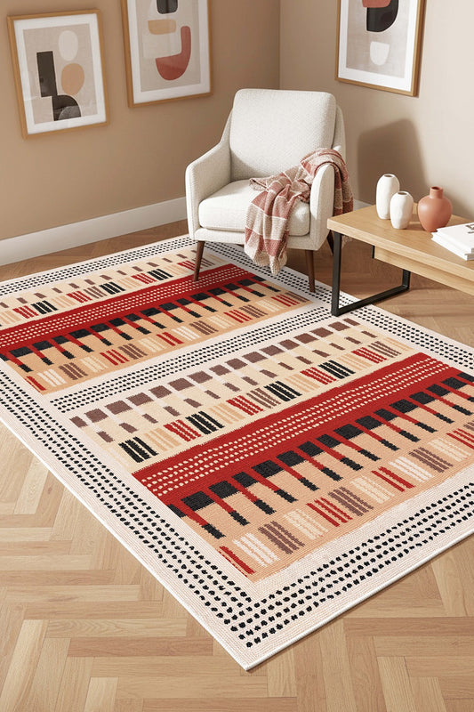 West Home Dijital Baskılı Yıkanabilir Kaymaz Taban Salon, Mutfak ve Yolluk Halısı-830 Multy