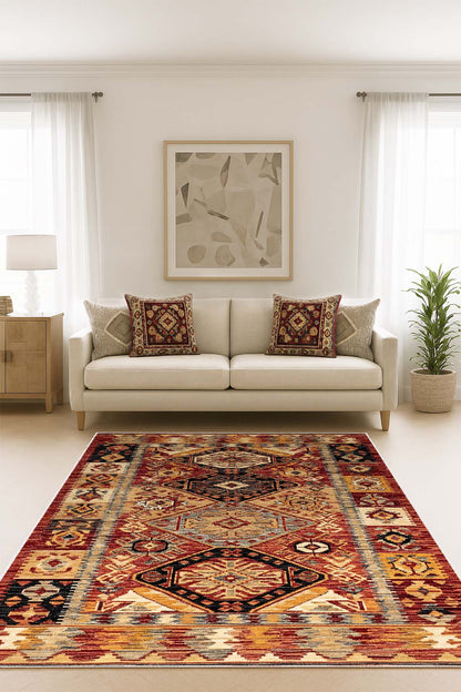 West Home Dijital Baskılı Yıkanabilir Kaymaz Taban Salon, Mutfak ve Yolluk Halısı-841 Multy