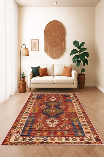 West Home Dijital Baskılı Yıkanabilir Kaymaz Taban Salon, Mutfak ve Yolluk Halısı-843 Multy