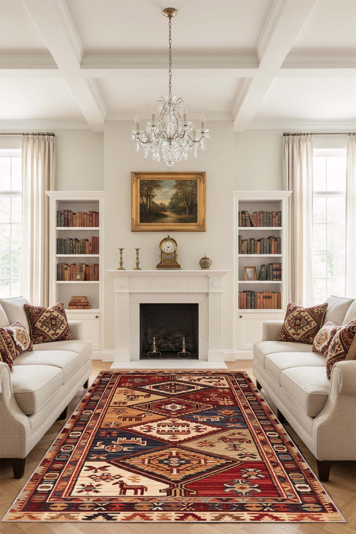 West Home Dijital Baskılı Yıkanabilir Kaymaz Taban Salon, Mutfak ve Yolluk Halısı-844 Multy