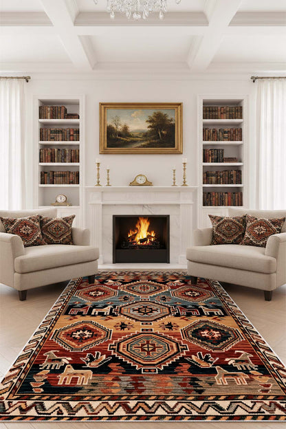 West Home Dijital Baskılı Yıkanabilir Kaymaz Taban Salon, Mutfak ve Yolluk Halısı-845 Multy