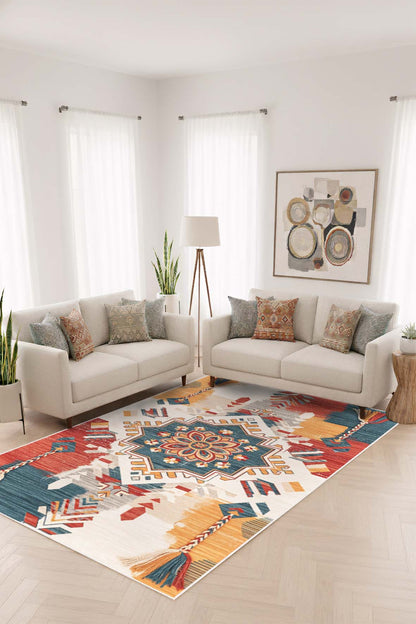 West Home Dijital Baskılı Yıkanabilir Kaymaz Taban Salon, Mutfak ve Yolluk Halısı-846 Multy