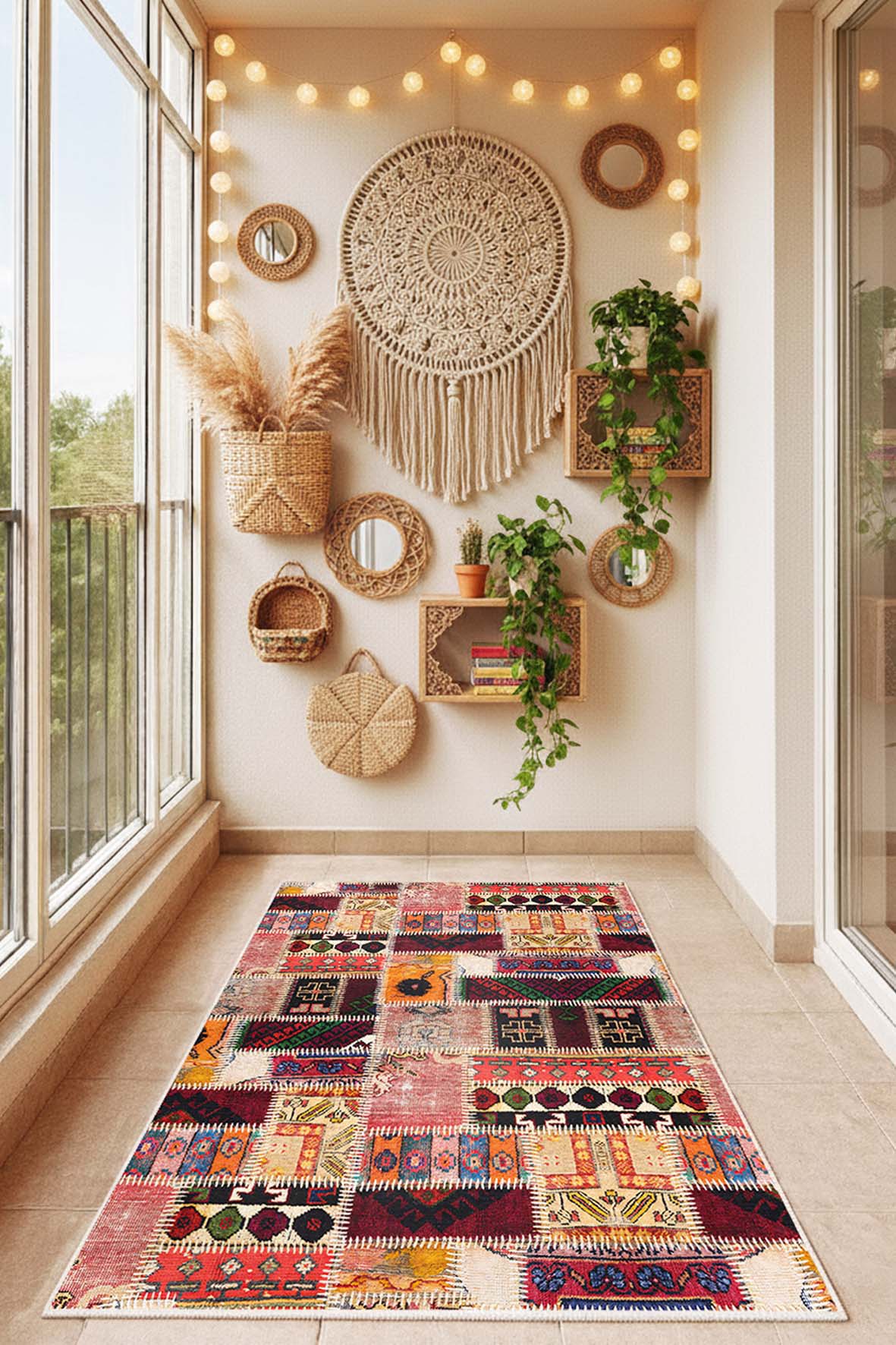 West Home Dijital Baskılı Yıkanabilir Kaymaz Taban Salon, Mutfak ve Yolluk Halısı-848 Multy