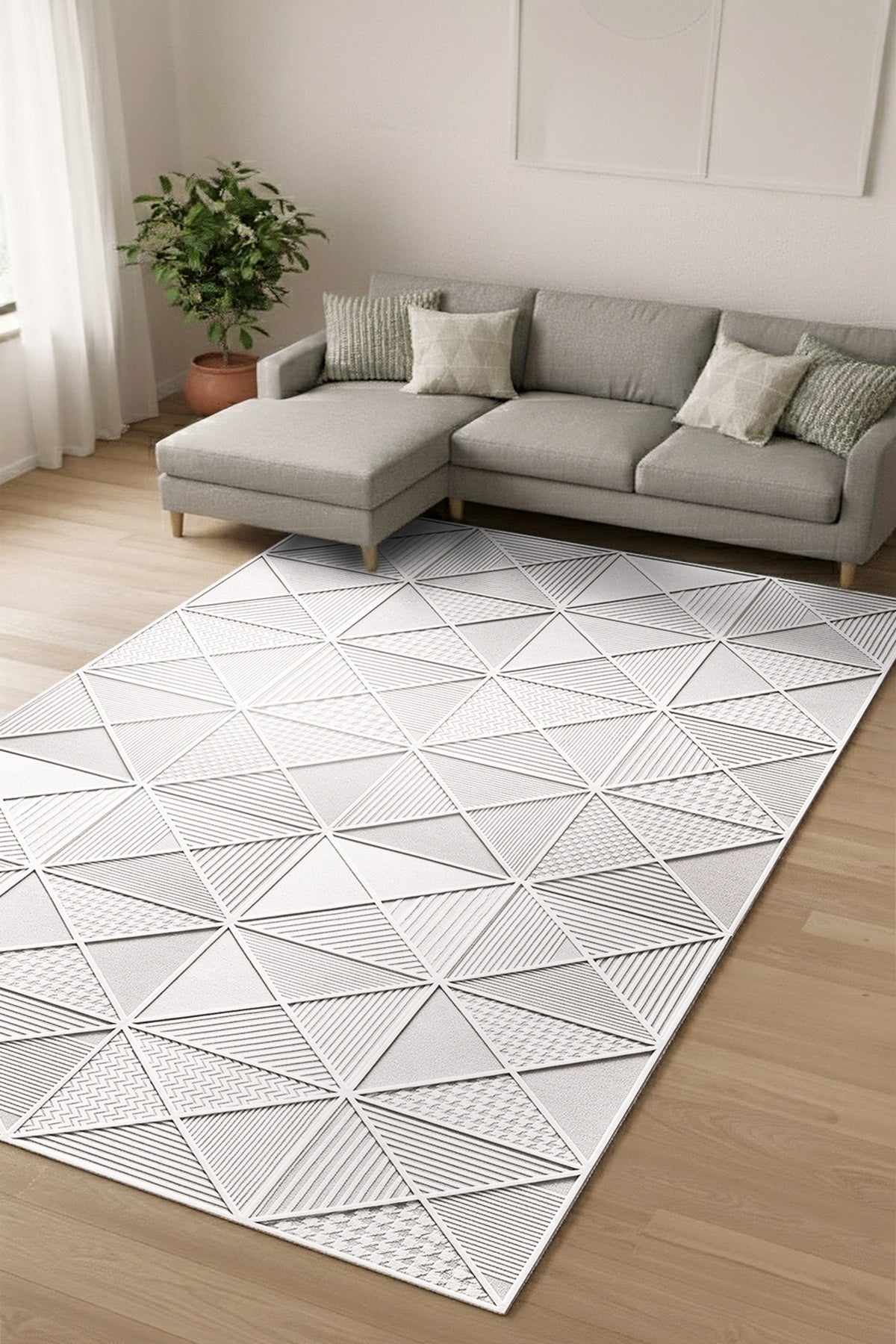 West Home Dijital Baskılı Yıkanabilir Kaymaz Taban Salon, Mutfak ve Yolluk Halısı-851 Grey