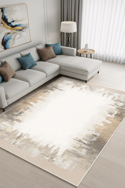 West Home Dijital Baskılı Yıkanabilir Kaymaz Taban Salon, Mutfak ve Yolluk Halısı-853 Beige