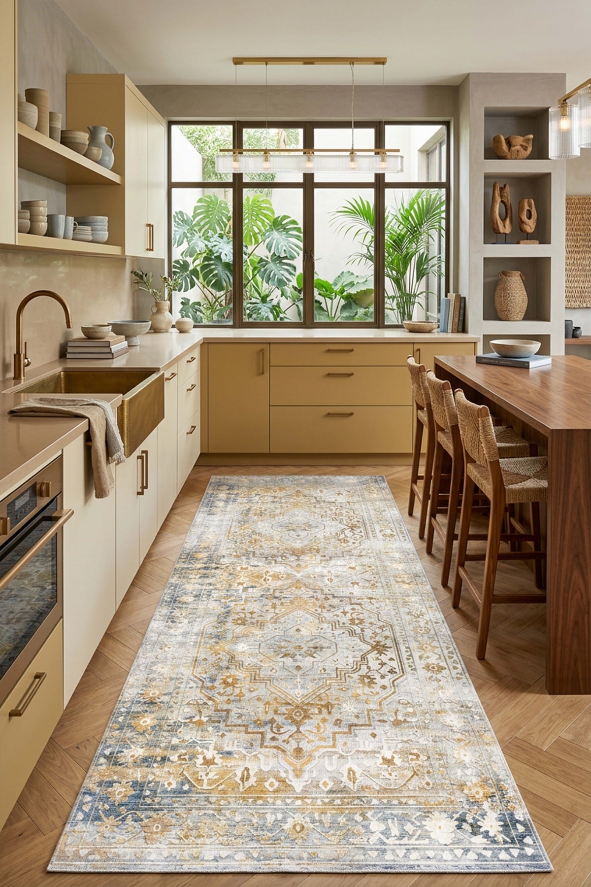West Home Dijital Baskılı Yıkanabilir Kaymaz Taban Salon, Mutfak ve Yolluk Halısı-858 Multy