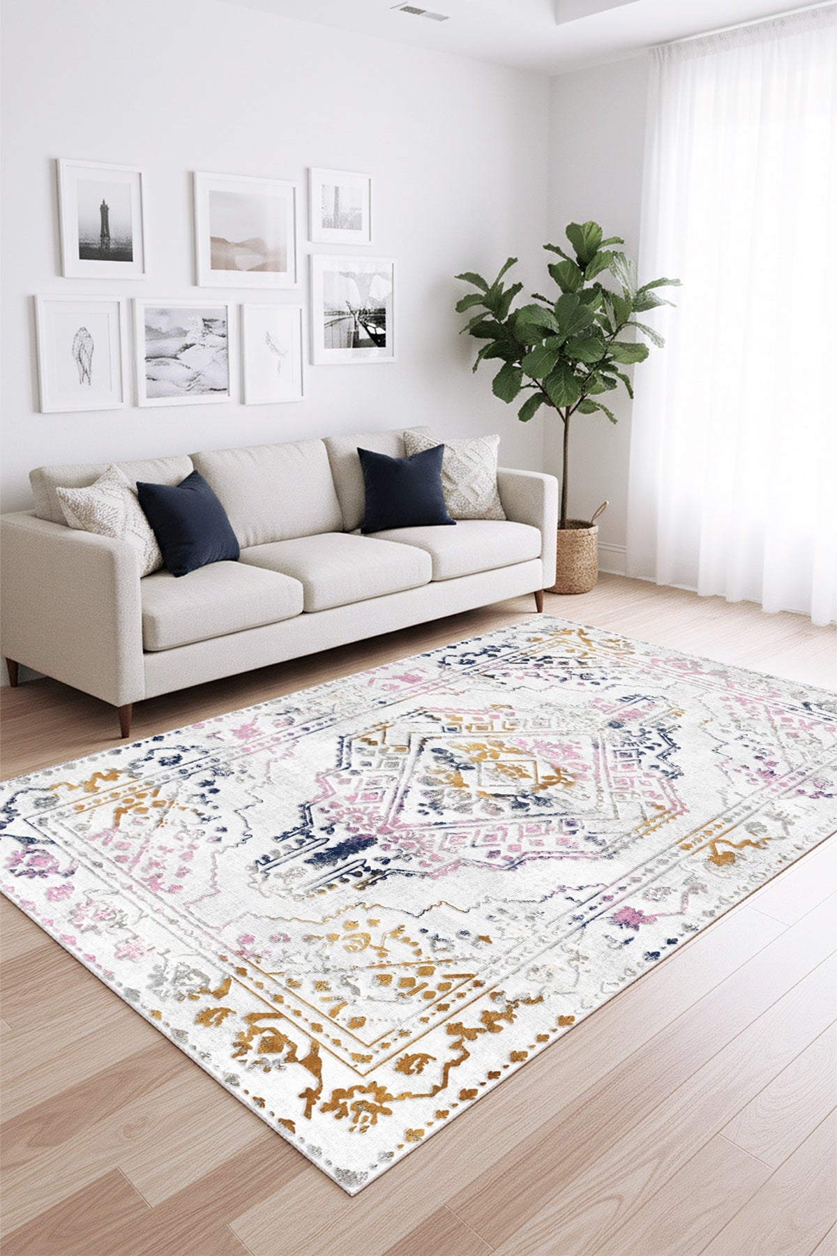 West Home Dijital Baskılı Yıkanabilir Kaymaz Taban Salon, Mutfak ve Yolluk Halısı-859 Multy