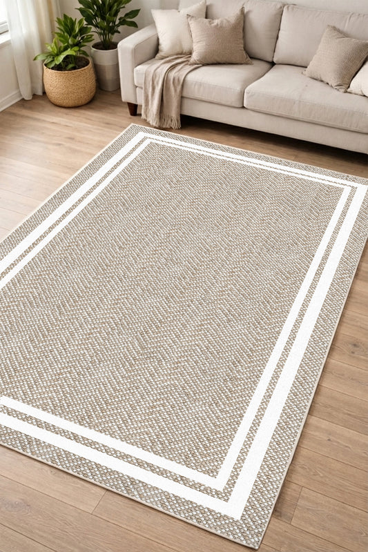 West Home Dijital Baskılı Yıkanabilir Kaymaz Taban Salon, Mutfak ve Yolluk Halısı-875 Beige