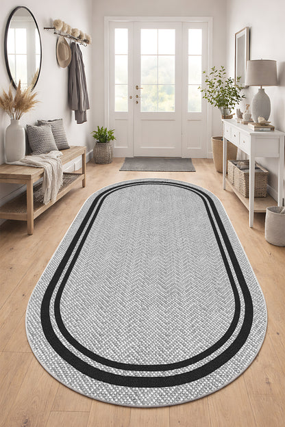 West Home Dijital Baskılı Yıkanabilir Kaymaz Taban Salon, Mutfak ve Yolluk Halısı-875 Grey